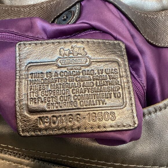 Coach Maggie Madison Metallic Leather Hobo Shoulder Bag HTF - Picture 16 of 16